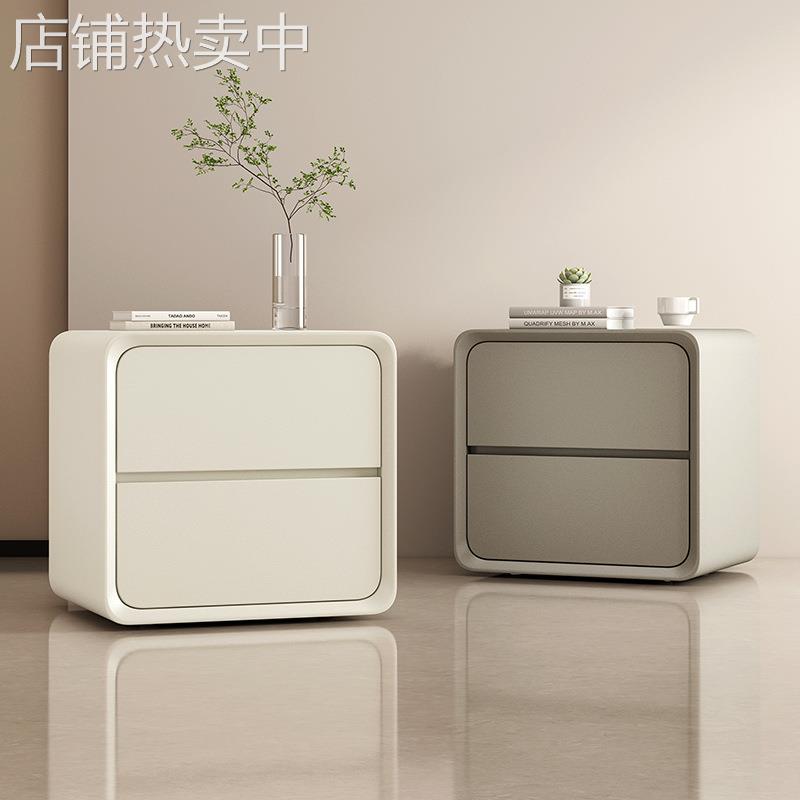 床头柜小户型现代简约卧室家用极窄收纳储物柜子奶油风夹缝置物架