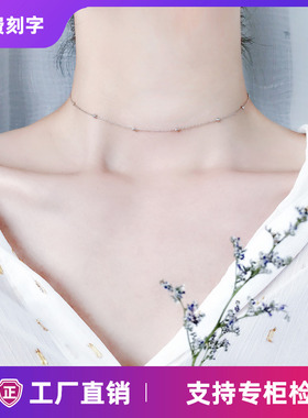 choker纯银冷淡风短款韩国锁骨链