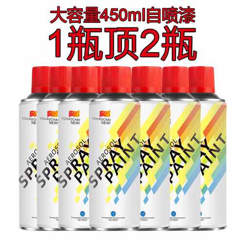 AA450ml容量自动喷漆黑白色汽车自喷漆防锈金属漆改色手喷漆