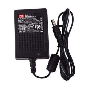 36W台湾明纬GST36B24-P1J开关电源适配器24V 1.5A两插转换器