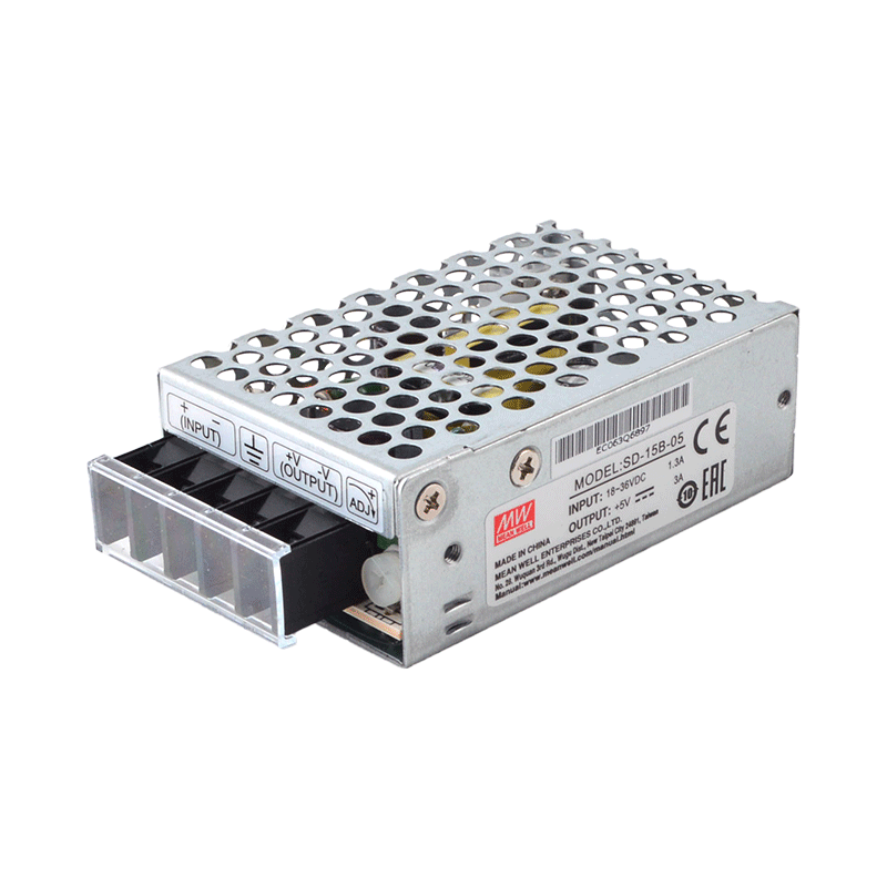 台湾明纬SD-15B-05开关电源DC直流变压转换器 入18-36V0.9A出5V3A