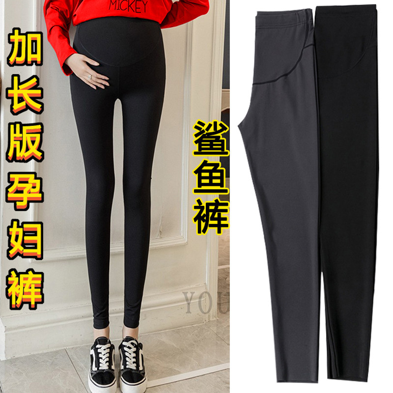 大码孕妇鲨鱼裤打底裤加长版春夏外穿加绒托腹200斤芭比裤高个子