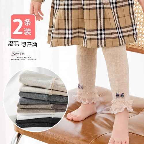 女童春秋连裤袜加薄绒秋冬