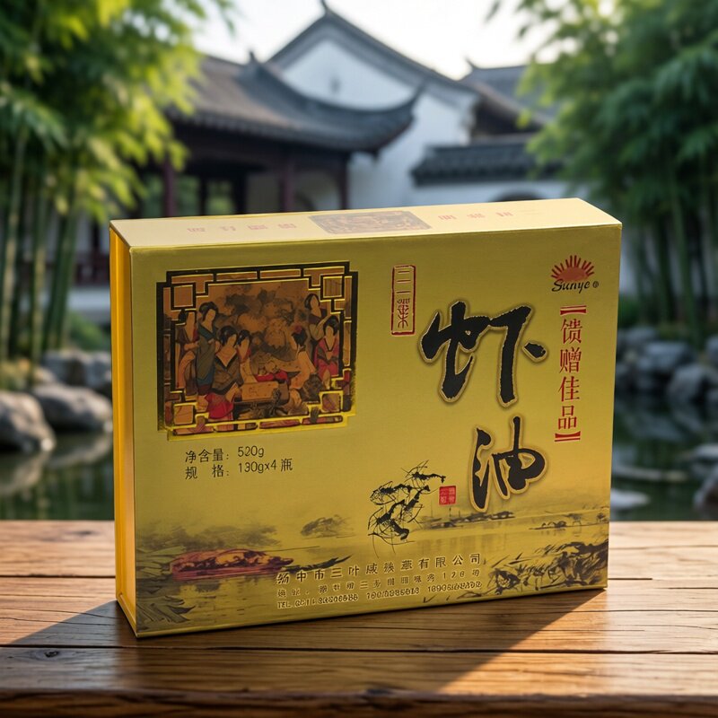 包邮 扬中特产三叶咸秧草下饭菜正宗即食海鲜麻虾酱礼盒装130gx4