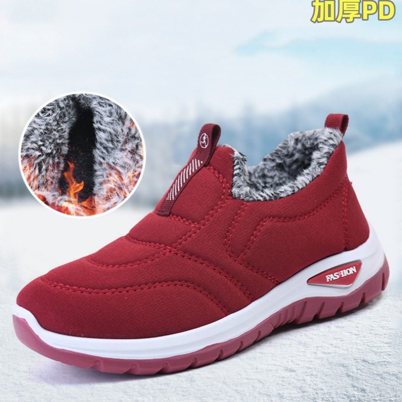 棉鞋女冬季保暖加绒加厚中老年人老北京布鞋软底防水防滑妈妈棉鞋