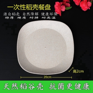 可降解一次性稻谷壳硬质加厚环保碗筷菜盘大碟水果盘高档野餐酒席