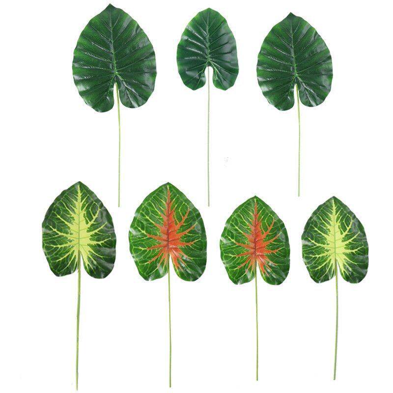 仿真叶子 仿真绢布水观音叶子 芋头叶 绿莲叶 红莲叶 仿真植物