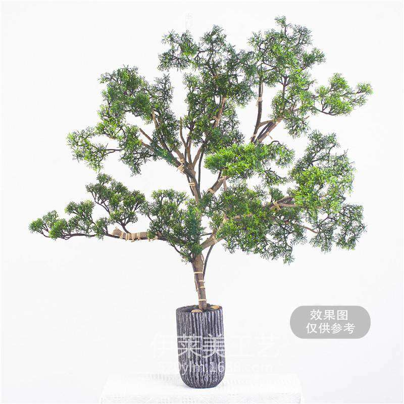 崖柏树枝仿真松柏树叶崖柏装饰叶子单支假绿植美人松柏树枝