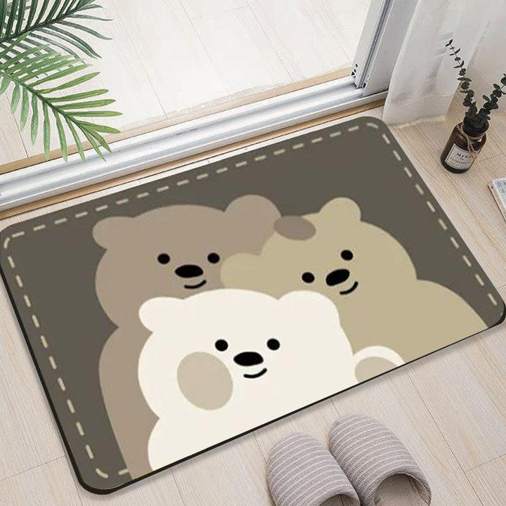 三只熊硅藻泥吸水垫卡通淋浴房脚垫卫生间门口防滑地垫厕所门垫,居家布艺,入户地垫,淘宝优惠券,粉丝福利购,淘宝优惠卷