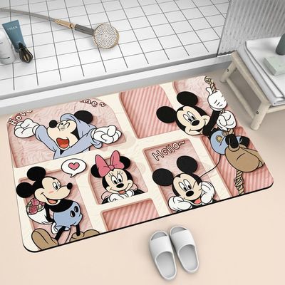 米奇浴室地垫入户门垫进门口脚垫厕所卫生间吸水防滑垫子家用地毯