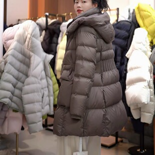 收腰中长款 加厚90绒羽绒服