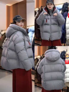 2/13双帽撞色中长款加厚龟背90白鹅绒羽绒服。太洋气了!安利!
