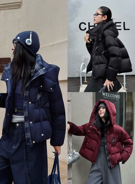 缎面高货大鹅四色短款加厚羽绒服