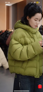 绿色排骨90绒子羽绒服