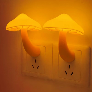 夜间感应蘑菇ins小夜灯led插电款卧室床头睡眠光控感应起夜氛围灯