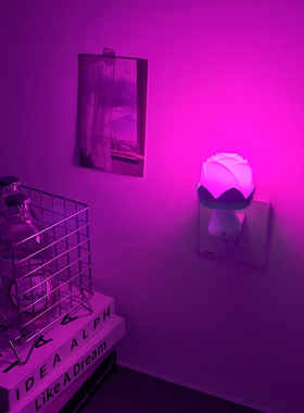 偏爱玫瑰的浪漫~情侣氛围灯粉色情调床头卧室节能睡眠光控小夜灯