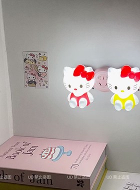 爱吃鱼的KT猫~开关节能小夜灯睡眠插电床头灯卧室宝宝喂奶灯LED灯
