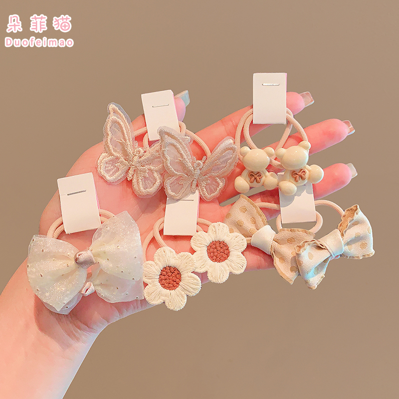 儿童发圈女童蝴蝶结发绳扎头发皮筋不伤发皮套宝宝橡皮筋头绳发饰