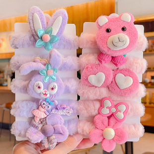 草莓熊星黛露头绳儿童毛绒发圈发绳女童不伤发橡皮筋头饰 2023新款