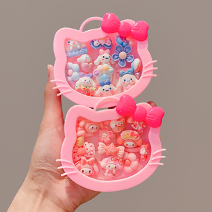 儿童戒指女童幼儿礼物塑料指环可爱卡通宝石宝宝小女孩首饰盒手饰