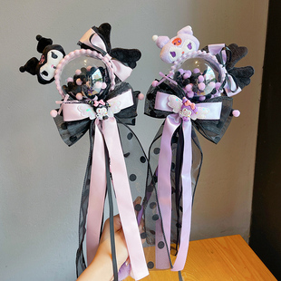 儿童库洛米发光魔法棒公主可爱权杖蝴蝶结飘带仙女棒宝宝表演道具