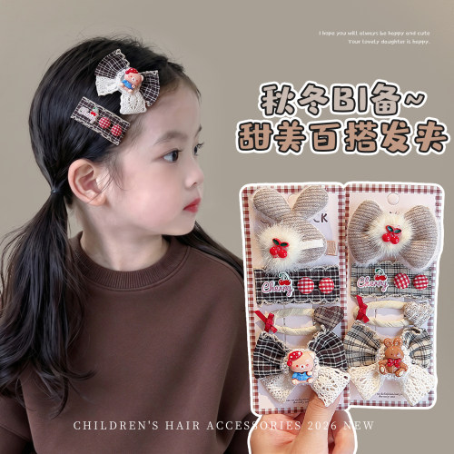 儿童可爱甜美发夹女孩侧边刘海夹发饰秋冬百搭女童宝宝发卡子头饰