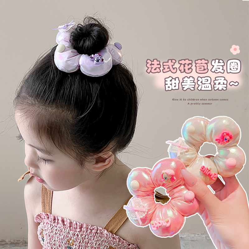 儿童甜美花朵发圈立体可爱女童大肠圈女孩扎丸子头发绳马尾辫发饰