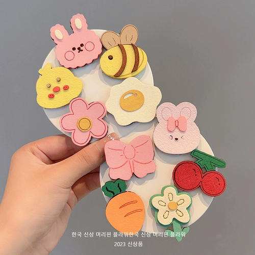 Детский милый аксессуар для волос для принцессы, мультяшная детская челка на липучке