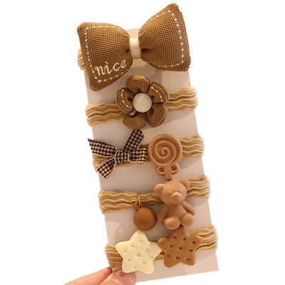 儿童奶咖色高马尾头绳