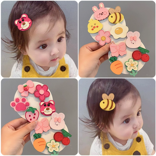 Детский милый аксессуар для волос для принцессы, мультяшная детская челка на липучке