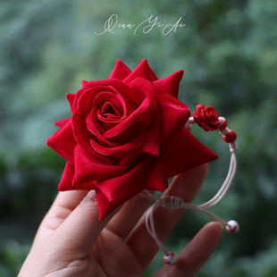 可调节手腕配饰红玫瑰手腕花新娘结婚敬酒服饰品婚礼伴娘手花酒会