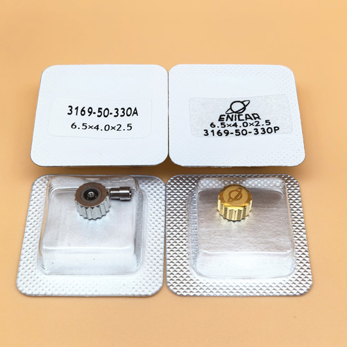 英纳格手表把头金色银色全钢表冠