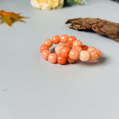 天然粉色佳人菩提静心手捻手把件