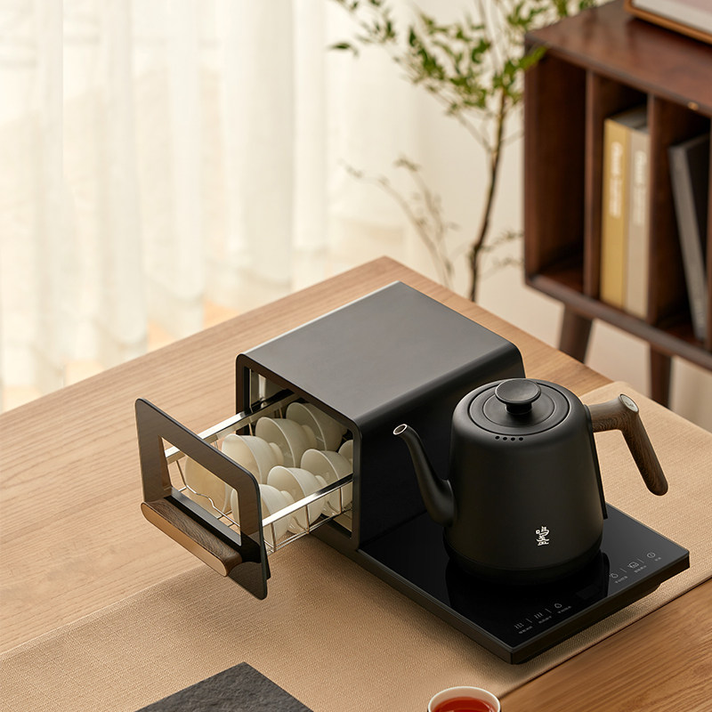 鸣盏全自动上水壶家用小型电水壶煮茶保温烧水壶泡茶专用带消毒柜