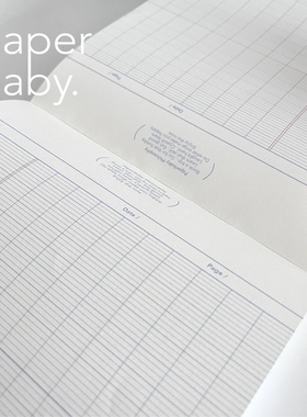 paperbaby海盐蓝B5内页英文法文格拍纸本极简小语种手帐素材