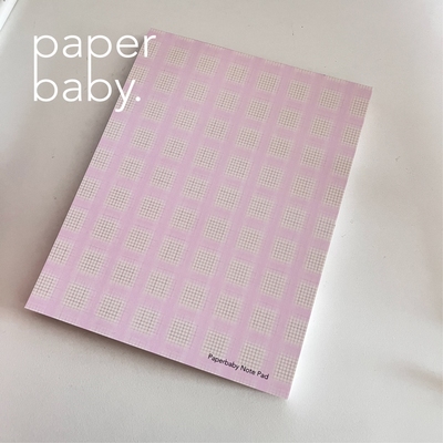 paperbaby 渐变格子A6折页便签 手帐素材