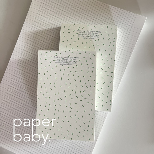paperbaby 绿色点点A7手帐便签 活页内页