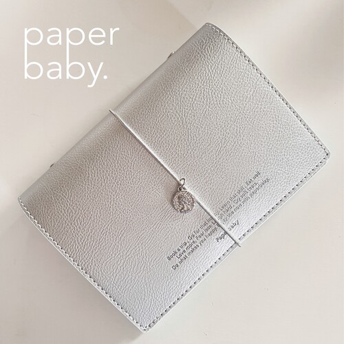 paperbaby 女王硬币银色pu皮A6两孔活页手帐本