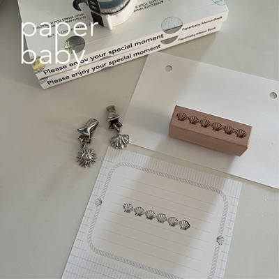 paperbaby贝壳印章与小边夹配件