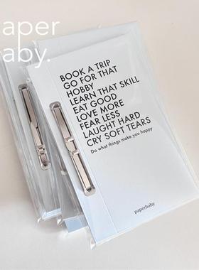paperbaby 新品 3色 两孔可拆卸法文 6mm横格 白纸 活页本
