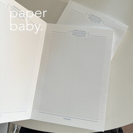 paperbaby 海盐蓝经典极简信件风格法文格拍纸本