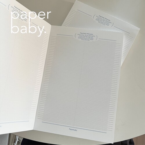 paperbaby 海盐蓝经典极简信件风格法文格拍纸本