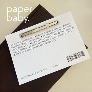 paperbaby 现货 | 极简票据风格A6两孔活页手帐本
