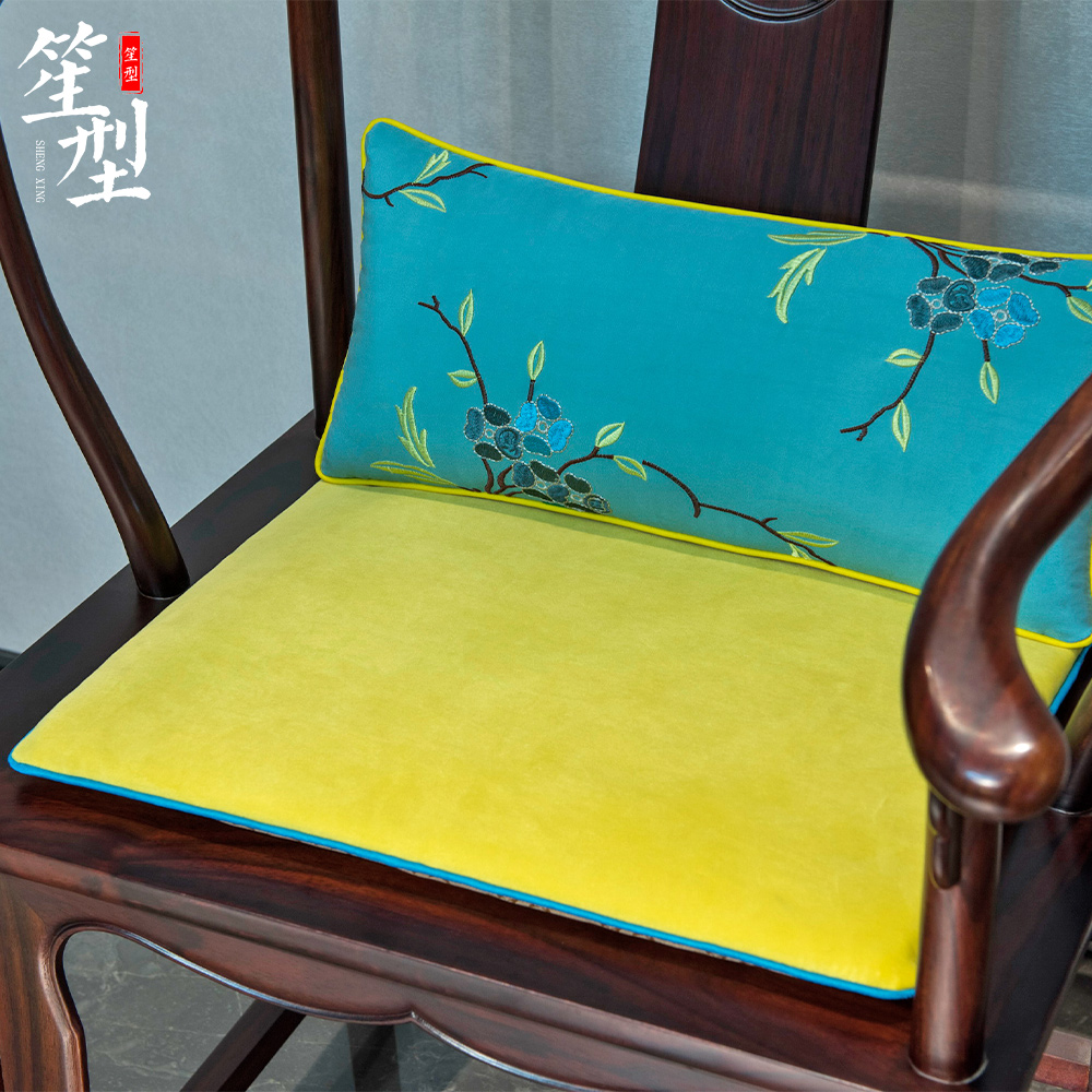 中式椅垫红木沙发坐垫绒布古典家具家用圈椅太师椅茶椅座垫子定做