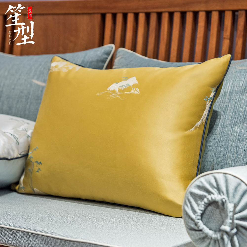 傲雪松古典刺绣抱枕中国风定制