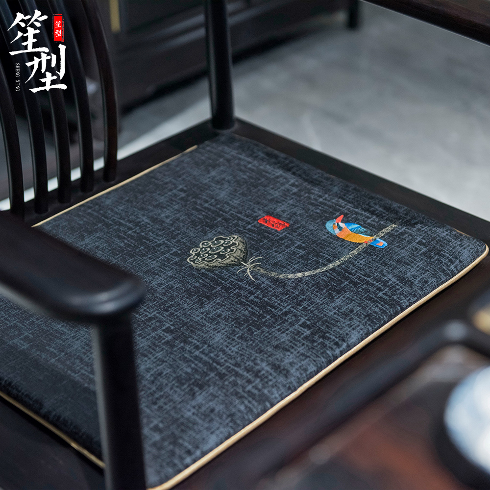 濯水青莲新中式椅垫餐椅坐垫定制