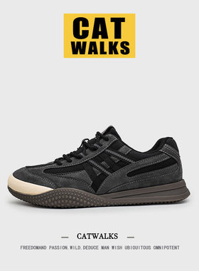 【潮酷百搭】德训鞋男2026春季新款复古阿甘板鞋黑色时尚休闲潮鞋