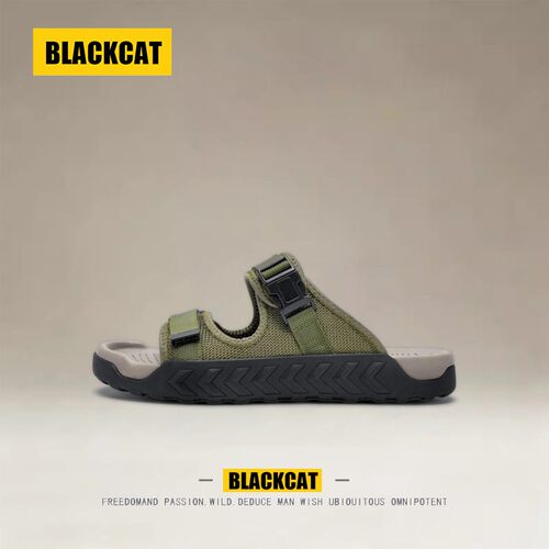 美国BLACKCAT男士凉鞋夏季外穿拖鞋2026新款高级感一字拖沙滩凉拖
