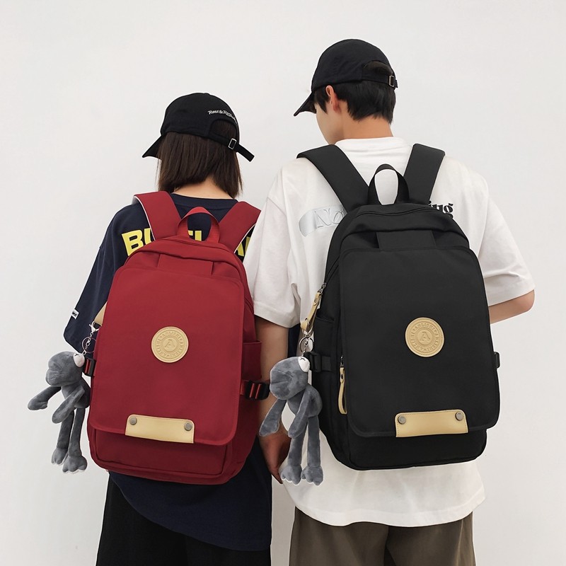 书包男简约女大学生可放电脑时尚休闲百搭旅行背包上课通勤双肩包