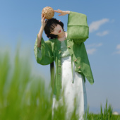 花朝记｜绿穗｜明制汉服马面裙圆领半袖 短衫 绣花绿色清新田园日常